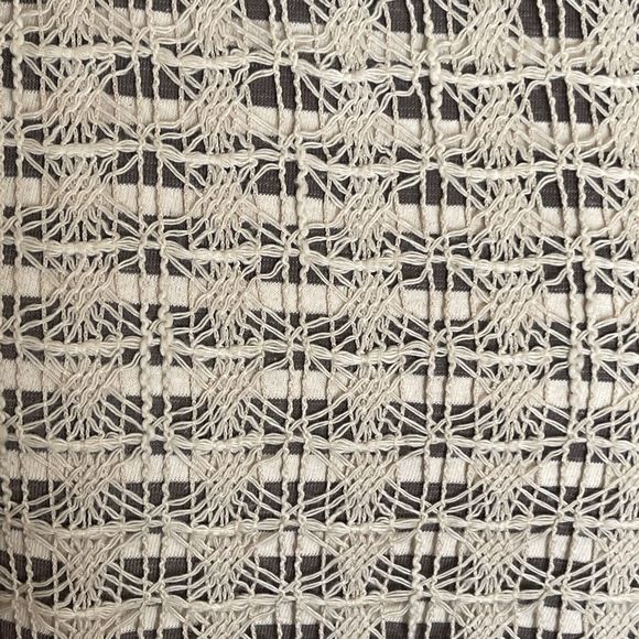 Hem & Thread Womens Blouse Size Large Front Panel Crochet Long Sleeve Striped - Picture 6 of 14